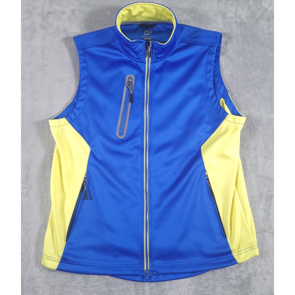 Zero Restriction Vest Men Medium Blue Yellow Tour Series Golf Jacket Performance